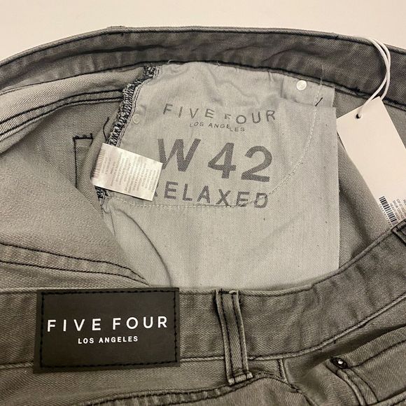 Five Four Ferdi Men’s 42 (Actual 44x33) Gray Denim Straight Leg Button Fly Jeans - Picture 6 of 9